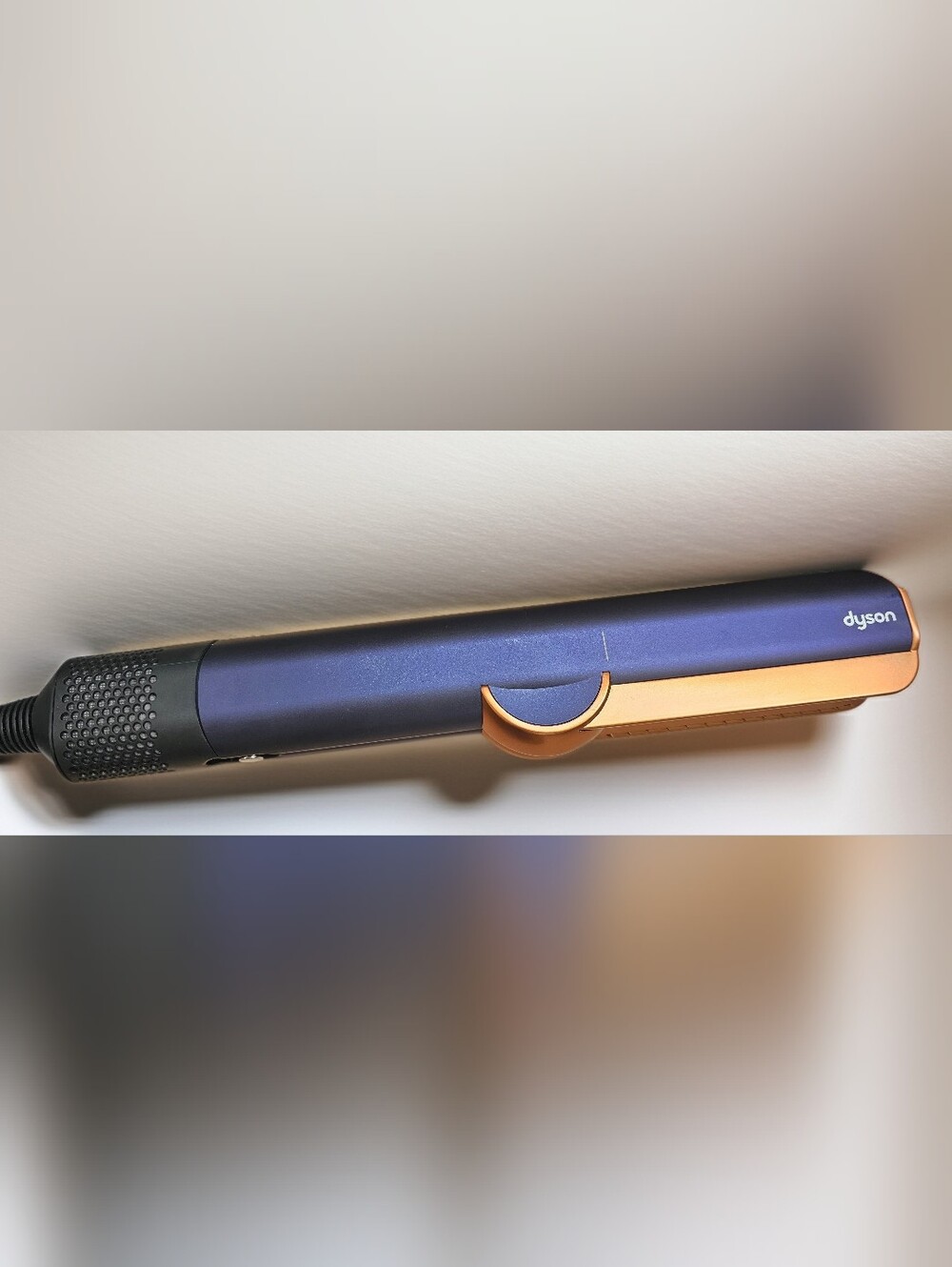 "Dyson Airstrait™ Straightener. Beautiful exclusive Prussian Blue & Rich Copper